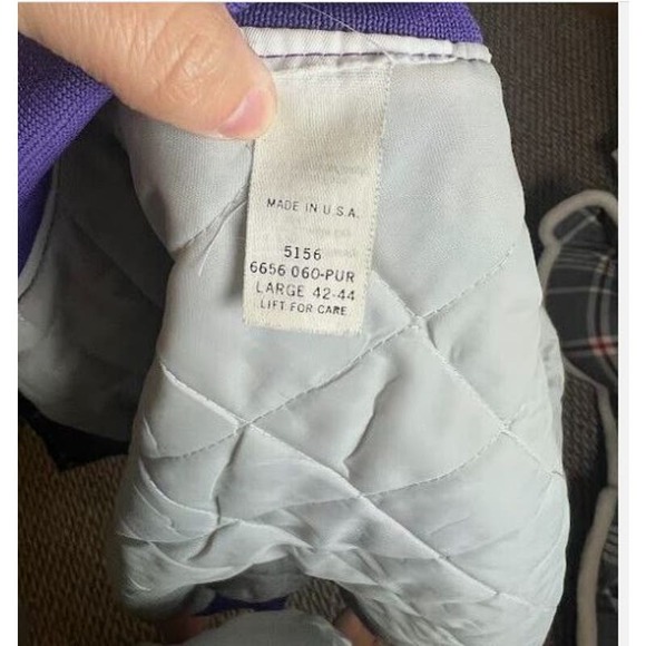 VTG Racing Jacket Be Fast or Be Last Purple Yellow Size Large Polyester Nylon - Picture 5 of 6